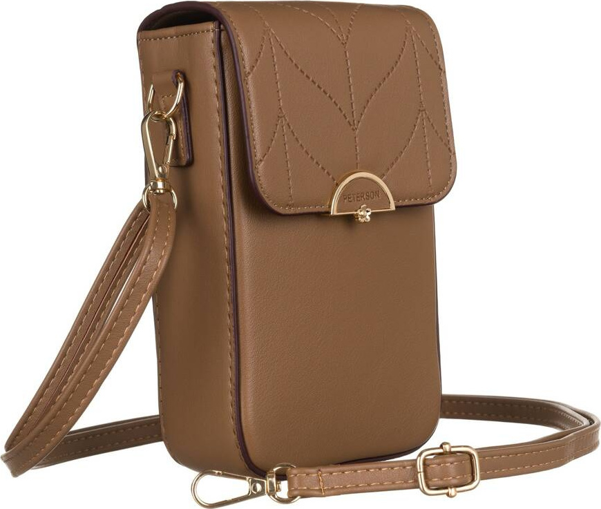 Peterson Svetlohnedá mini kabelka s chlopňou [DH] PTN M-16 Veľkosť: ONE SIZE