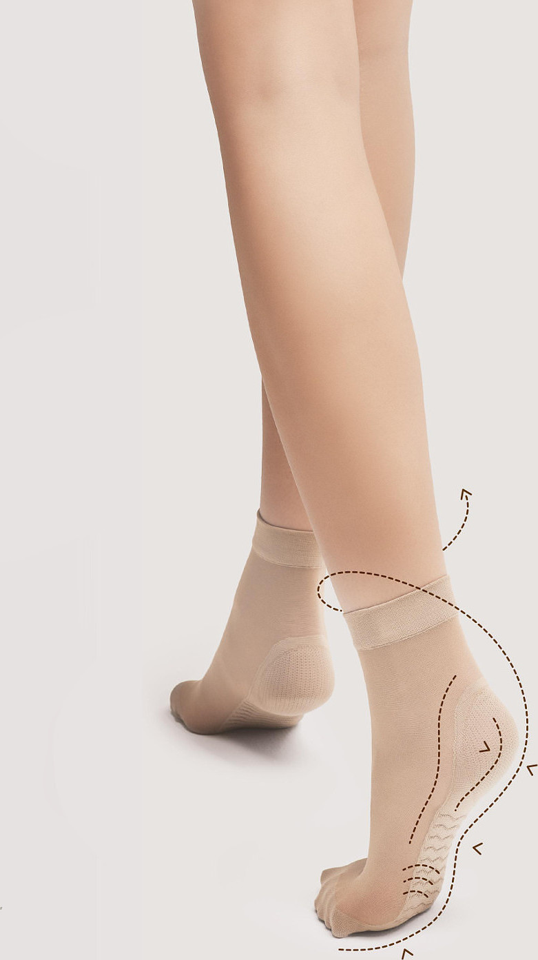 Masážne členkové ponožky Fiore Body Care massage M 1100 20 den Veľkosť: ONE SIZE, Barva: telová