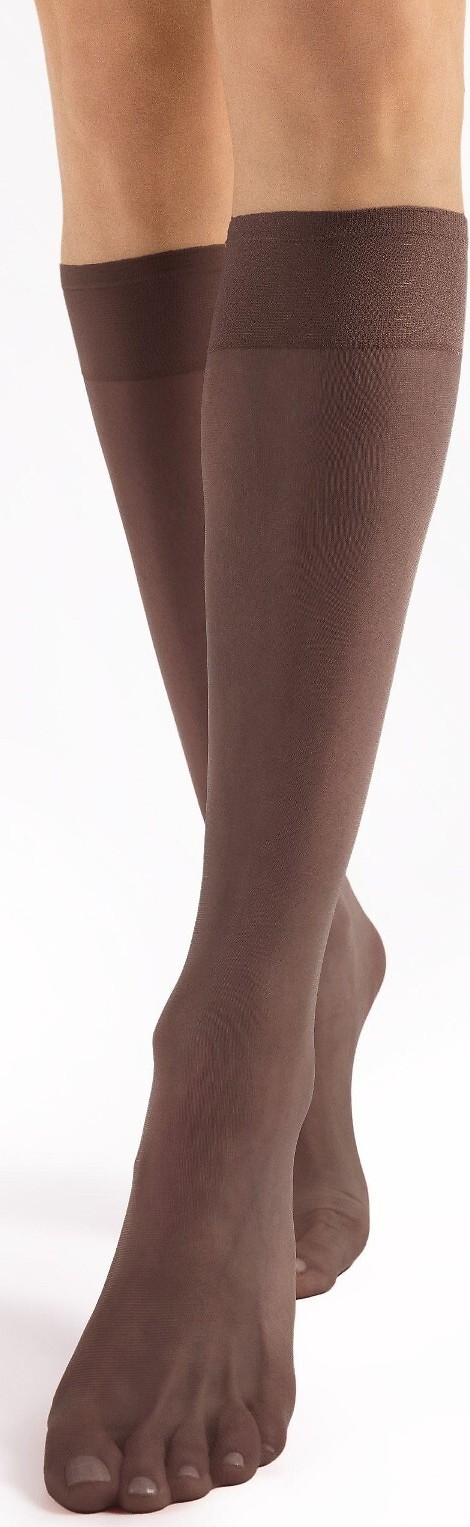 Hladké podkolienky Fiore Pola C2100 15 den Veľkosť: ONE SIZE, Barva: Kávová