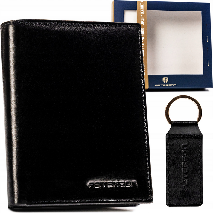 Peterson čierna sada peňaženky a kľúčenky I054 PTN SET-M-1549-KCS Veľkosť: ONE SIZE