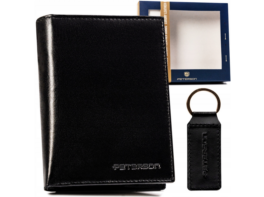 Peterson čierny set peňaženky a kľúčenky I052 PTN SET-M-N4-KCS Veľkosť: ONE SIZE