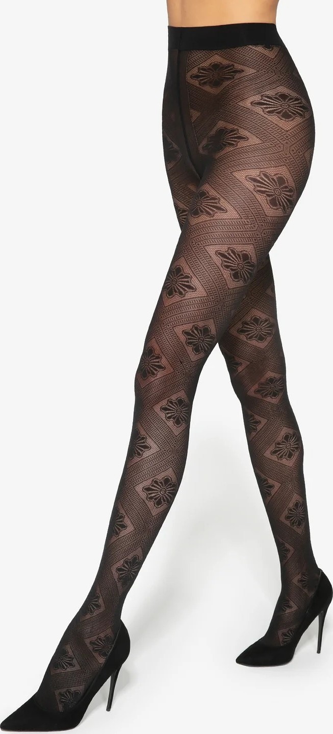 Vzorované silonky Gatta Pasione wz.02 40 den Veľkosť: S, Barva: čierna