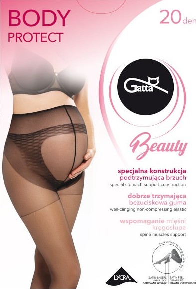 TEHOTENSKÉ PANČUCHOVÉ NOHAVICE GATTA BODY PROTECT 20 DEN Veľkosť: S, Barva: Hnědá