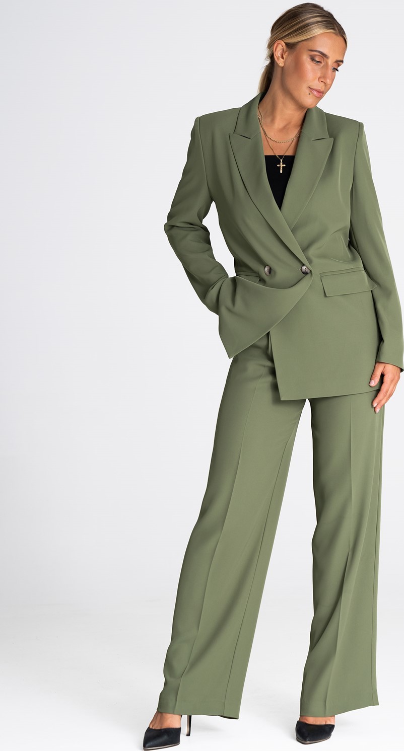 Olivovo zelené elegantné sako M948 Olive Veľkosť: S