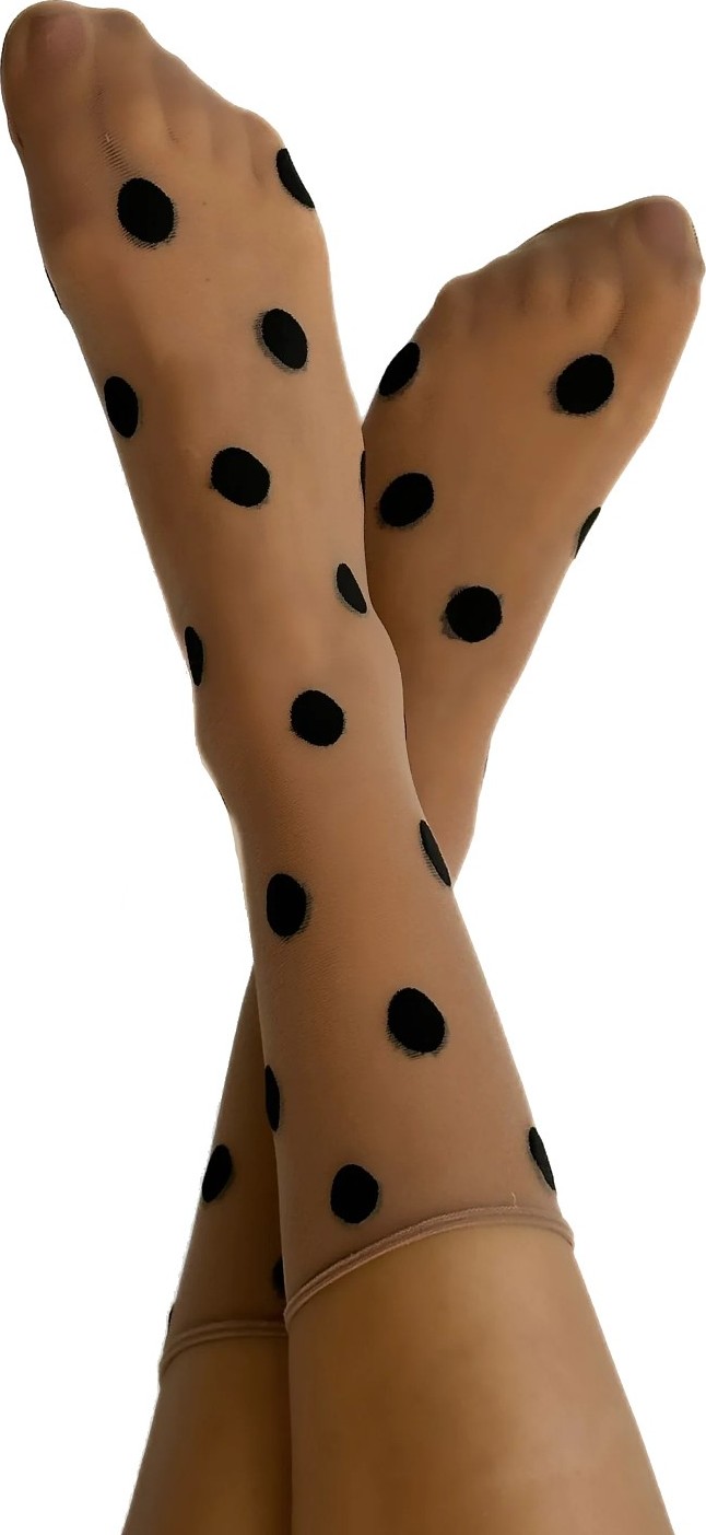 Samotové ponožky s bodkami Veneziana Kylie Veľkosť: ONE SIZE, Barva: tmavohnedá