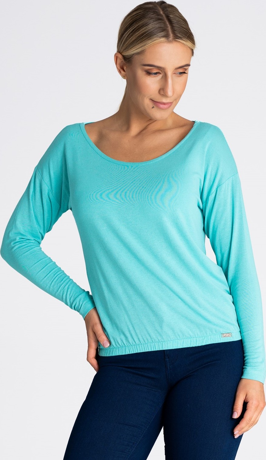 Mintová voľná blúzka M981 green Veľkosť: L