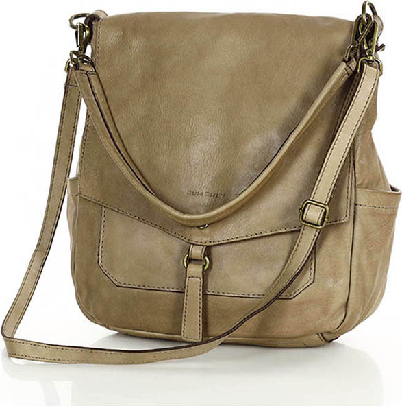 MARCO MAZZINI Béžová crossbody z prírodnej kože (v187b) Veľkosť: ONE SIZE