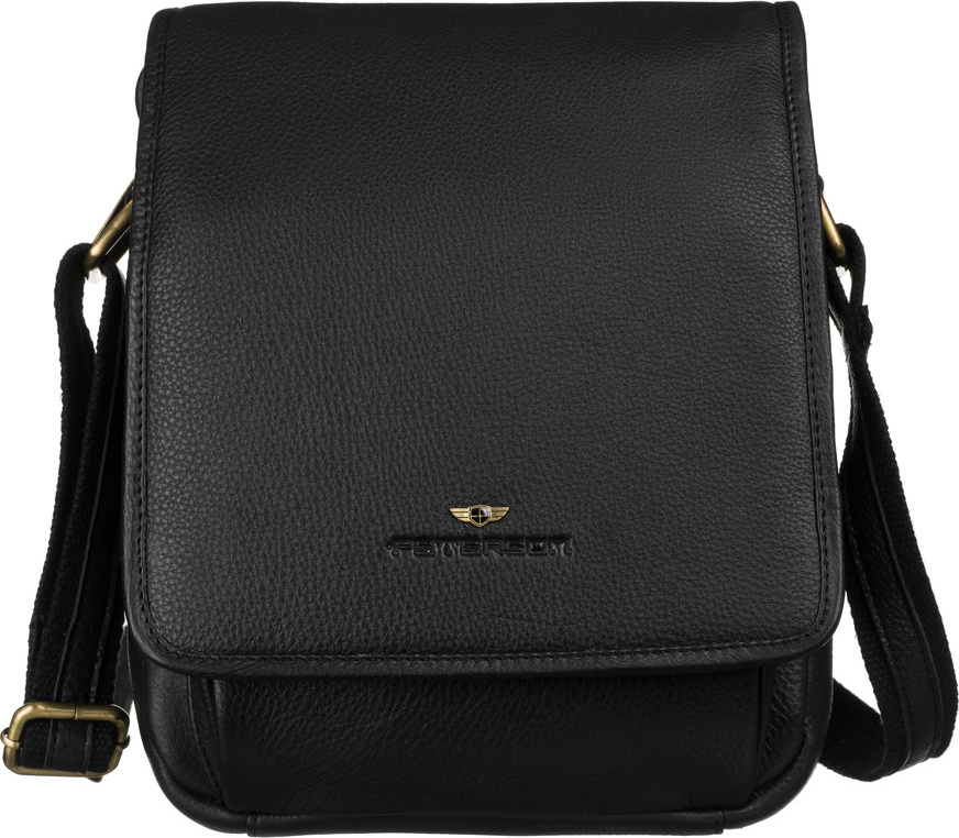 Peterson Čierna kožená messenger taška PTN-015-NDM-2991 Black Veľkosť: ONE SIZE