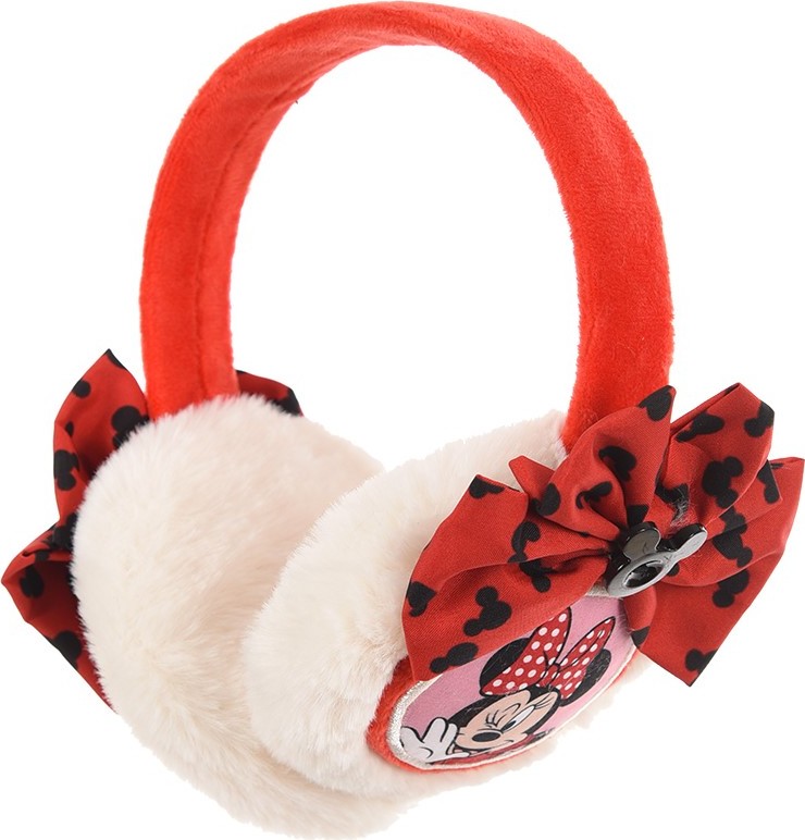 Disney Minnie Mouse smotanovo-červené zimné klapky na uši Veľkosť: ONE SIZE