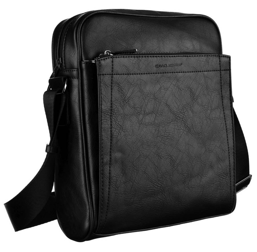 DAVID JONES ČIERNA PÁNSKA CROSSBODY S VRECKOM NA ZIPS [DH] 686601 BLACK Veľkosť: ONE SIZE