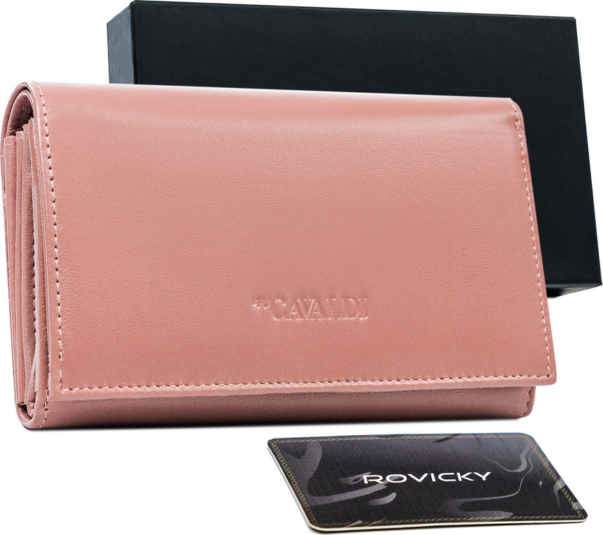 Cavaldi Klasická peňaženka z kože - ružová M356 RD-22-GCL-0931 WOODR Veľkosť: ONE SIZE