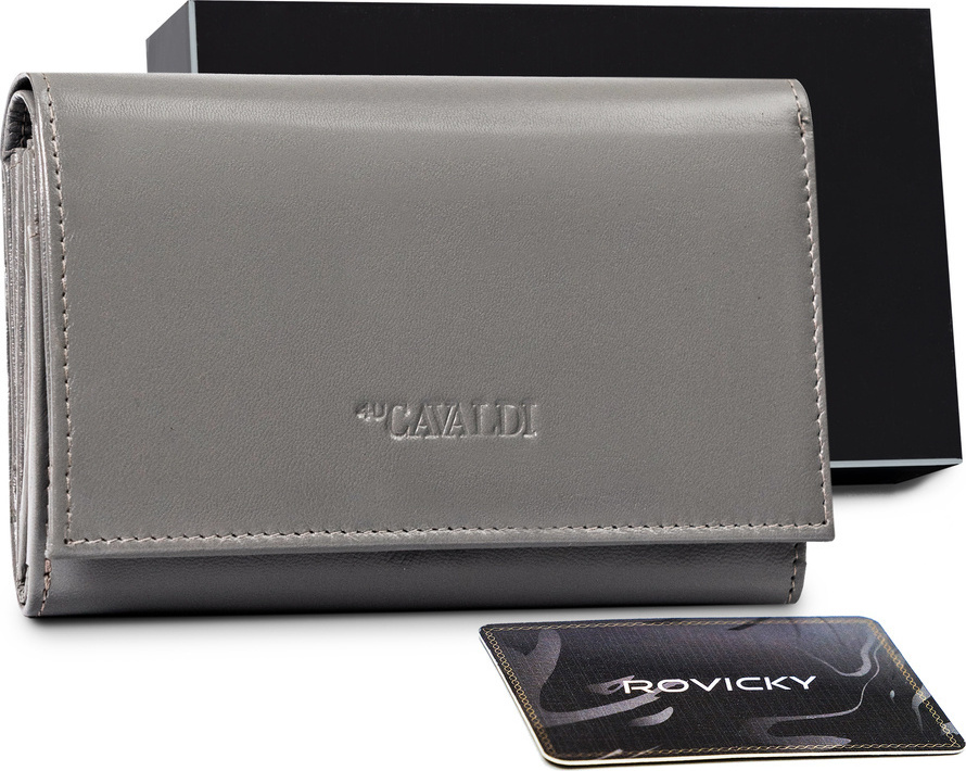 Cavaldi Klasická peňaženka z kože - sivá M354 [DH] RD-22-GCL-0887 GRAY Veľkosť: ONE SIZE