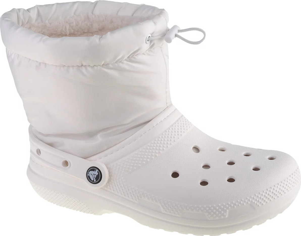 Biele členkové topánky Crocs Classic Lined Neo Puff Boot 206630-143 Veľkosť: 39/40