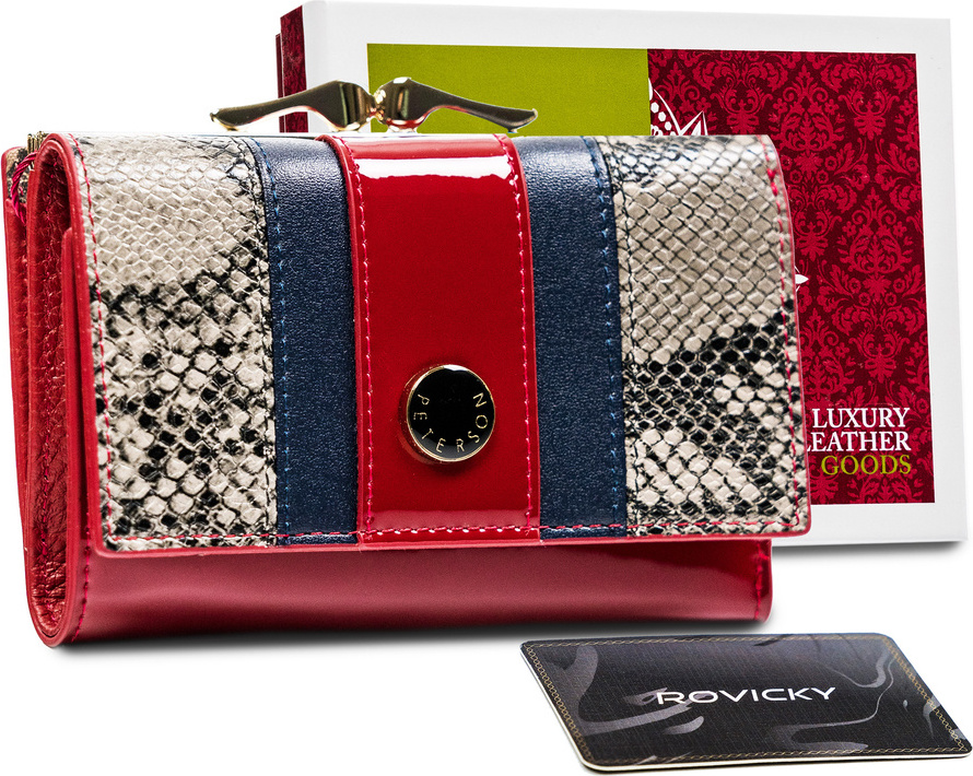 Peterson Červená peňaženka s RFID Y466 [DH] PTN ST-412 Veľkosť: ONE SIZE