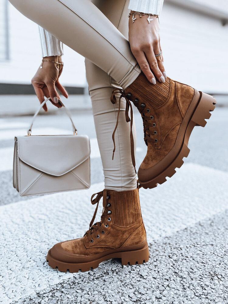 Hnedé semišové workery LOVED ZY0406 Veľkosť: 38