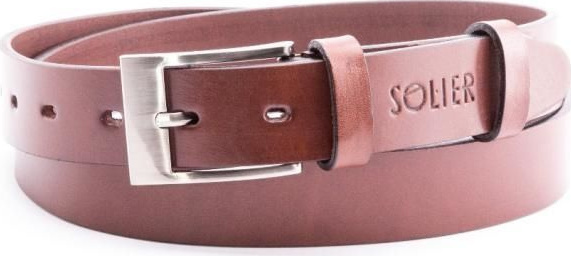 Tmavo hnedý opasok z kože SB10 DARK BROWN Veľkosť: ONE SIZE