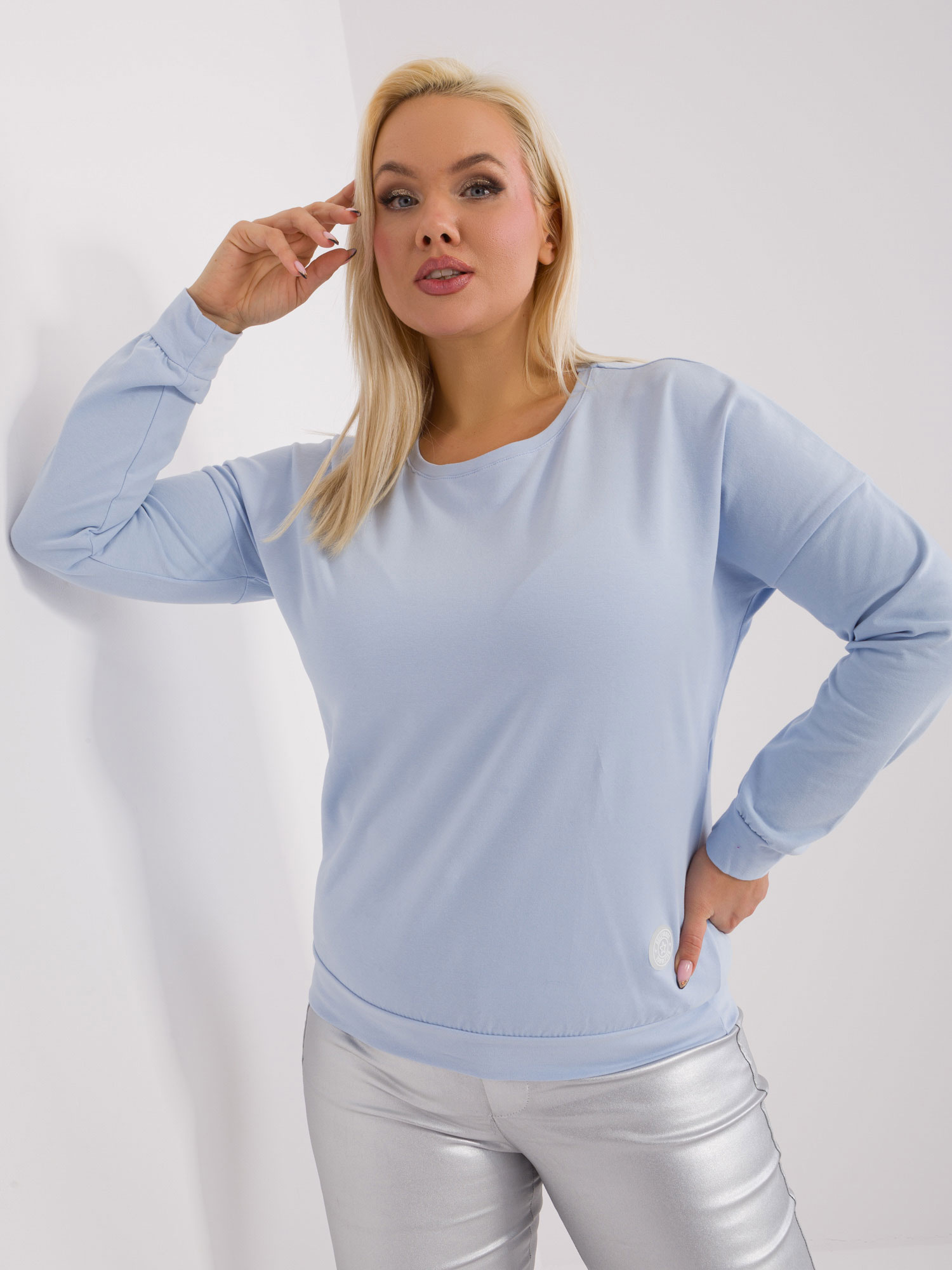 Svetlomodré jednofarebné tričko RV-BZ-9258.22-light blue Veľkosť: ONE SIZE