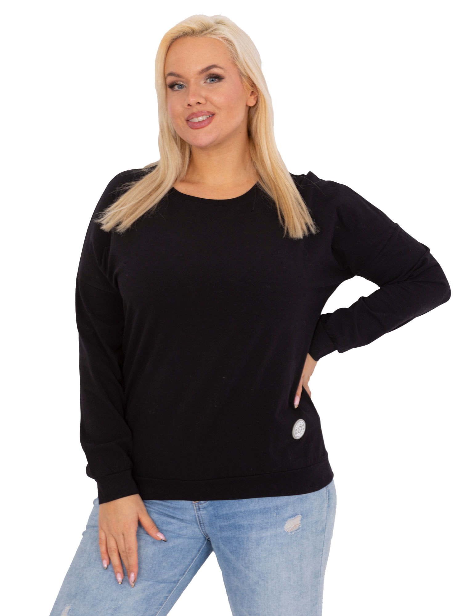 Čierne jednofarebné tričko RV-BZ-9258.22-black Veľkosť: ONE SIZE
