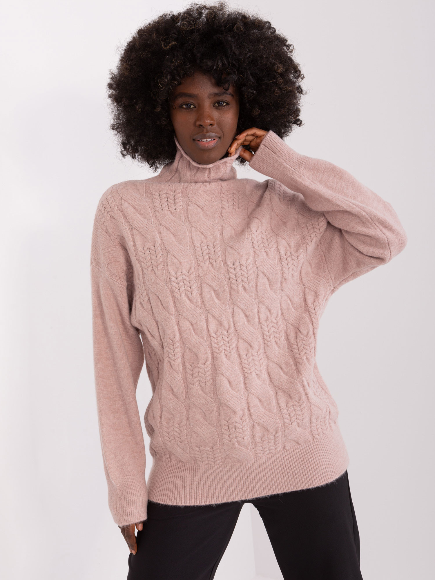 Svetloružový rolák so vzorom AT-SW-23401.97P-dark pink Veľkosť: ONE SIZE