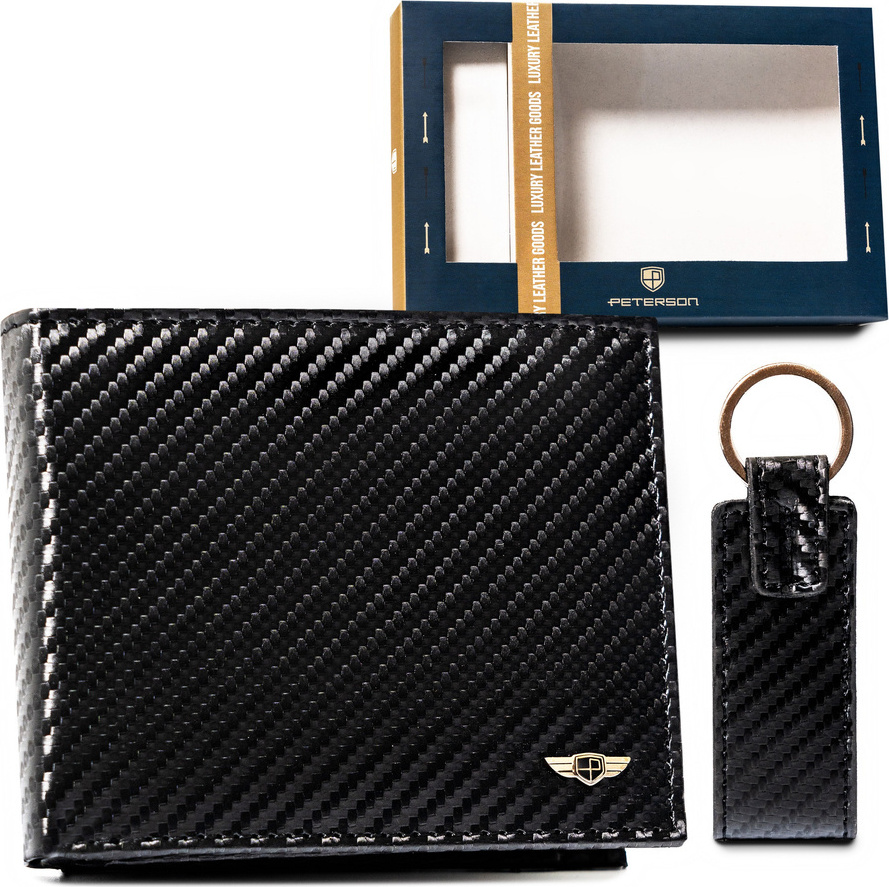 Peterson čierna sada peňaženky a kľúčenky I060 [DH] PTN PK5-N992-6860 BL Veľkosť: ONE SIZE