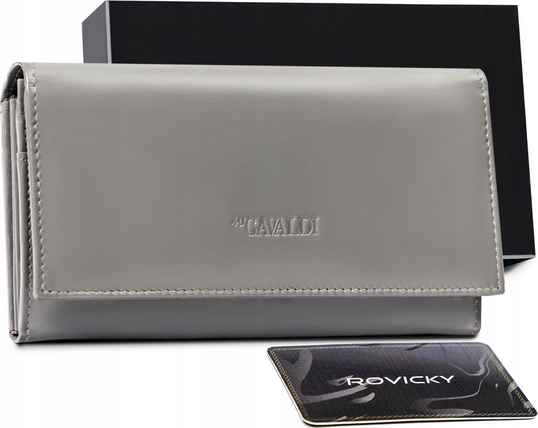 Cavaldi sivá hladká kožená peňaženka M585 [DH] RD-23-GCL-0979 GRAY Veľkosť: ONE SIZE