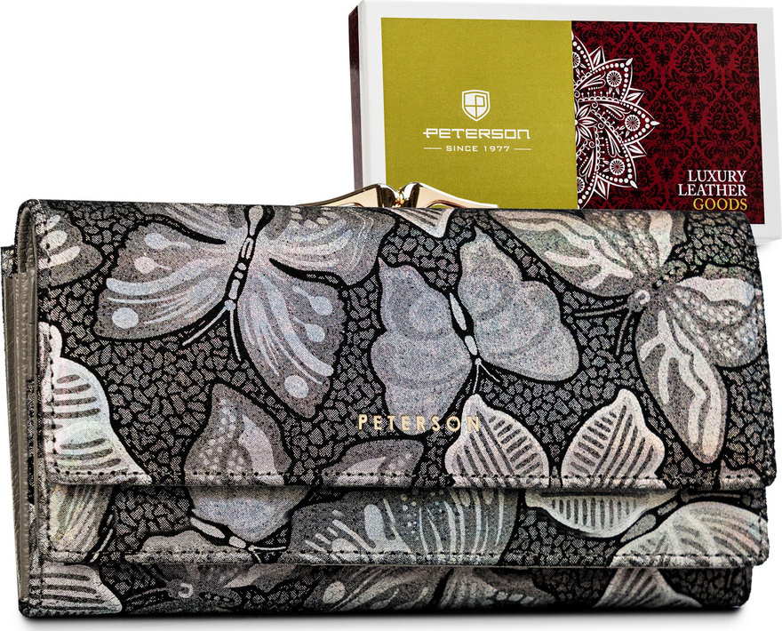 Peterson Sivá holografická peňaženka Y535 [DH] PTN 421028-ONBF Veľkosť: ONE SIZE
