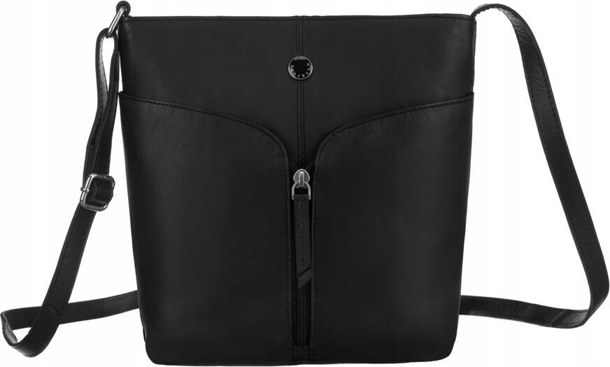 Peterson Čierna kožená crossbody kabelka [DH] PTN TOR-372-SNC Veľkosť: ONE SIZE