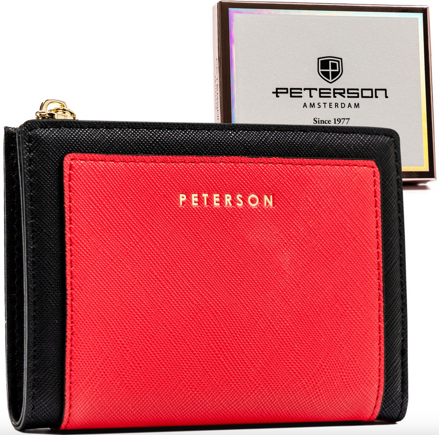 Peterson Čierno-červená malá peňaženka Y522 [DH] PTN 003-SAF Veľkosť: ONE SIZE