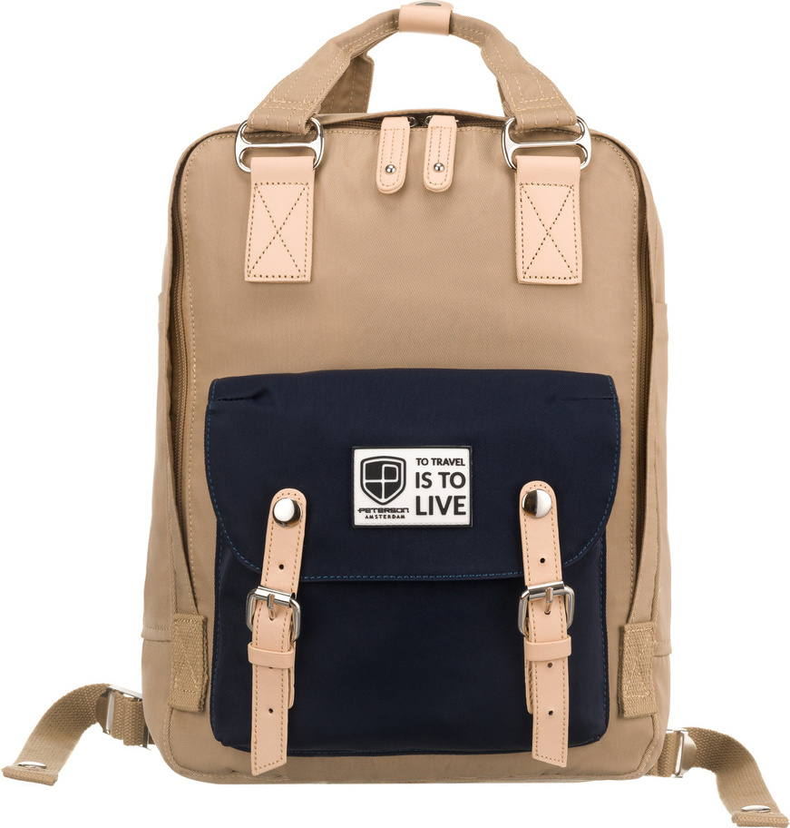 Peterson Béžovo-modrý športový štýlový plecniak [DH] PTN 2023-4 Veľkosť: ONE SIZE