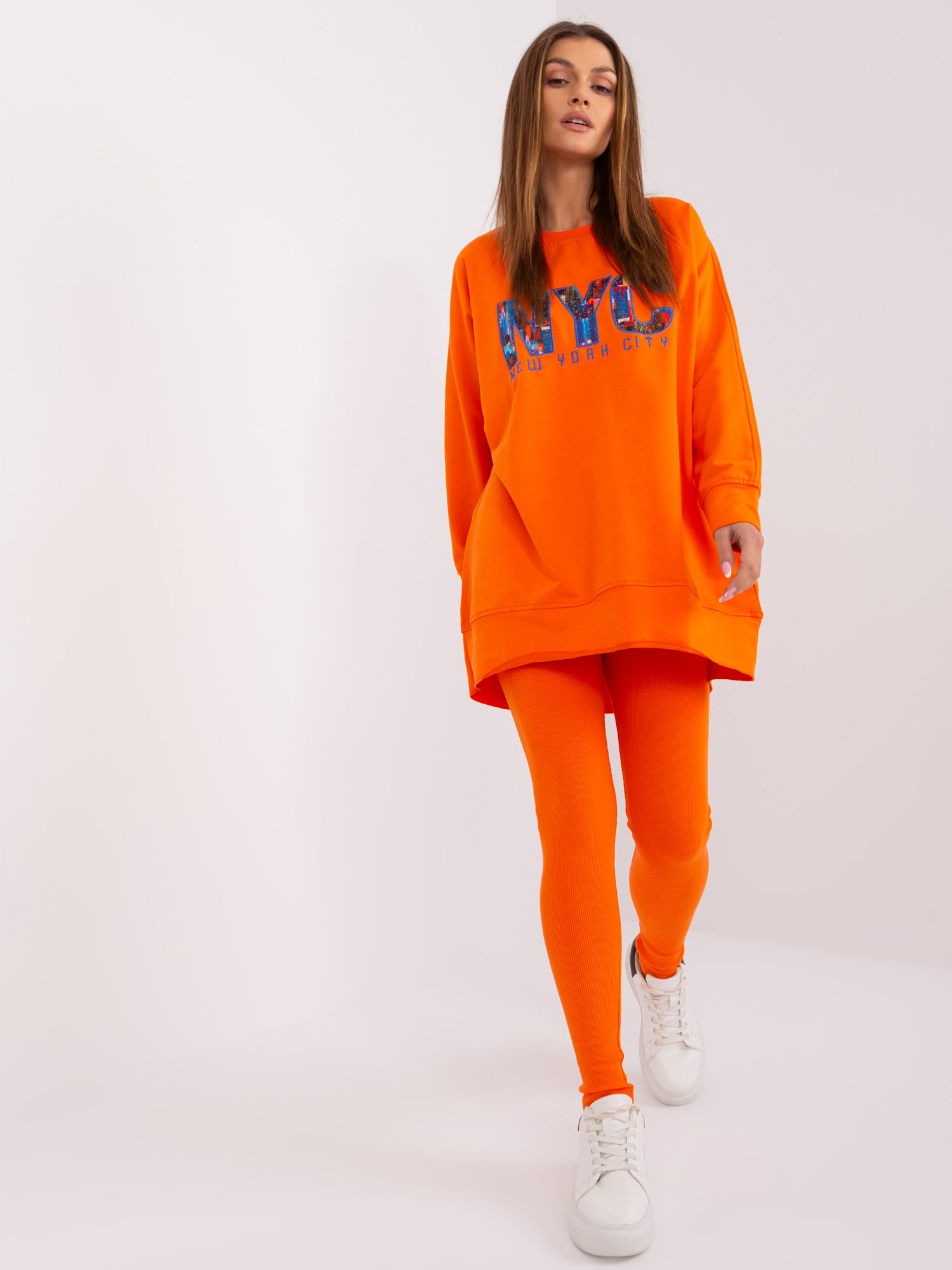 Oranžová teplákovka NYC -EM-KMPL-830.32P-pomarańczowy Veľkosť: ONE SIZE