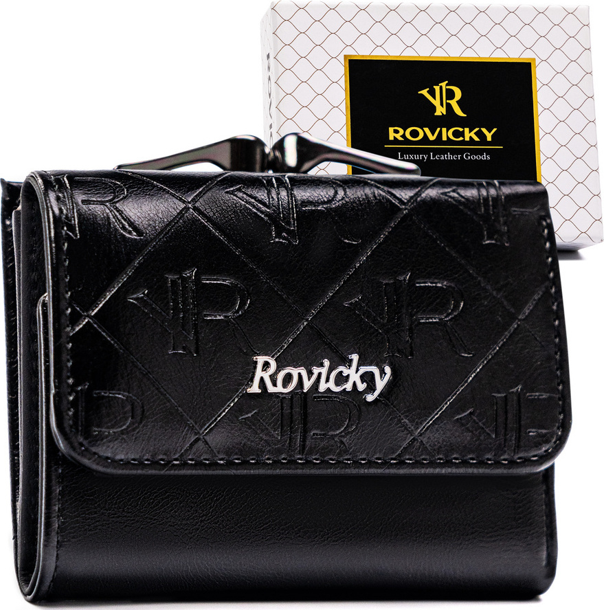 Rovicky čierna malá peňaženka s logom V235 [DH] RPX-32-PMT Veľkosť: ONE SIZE