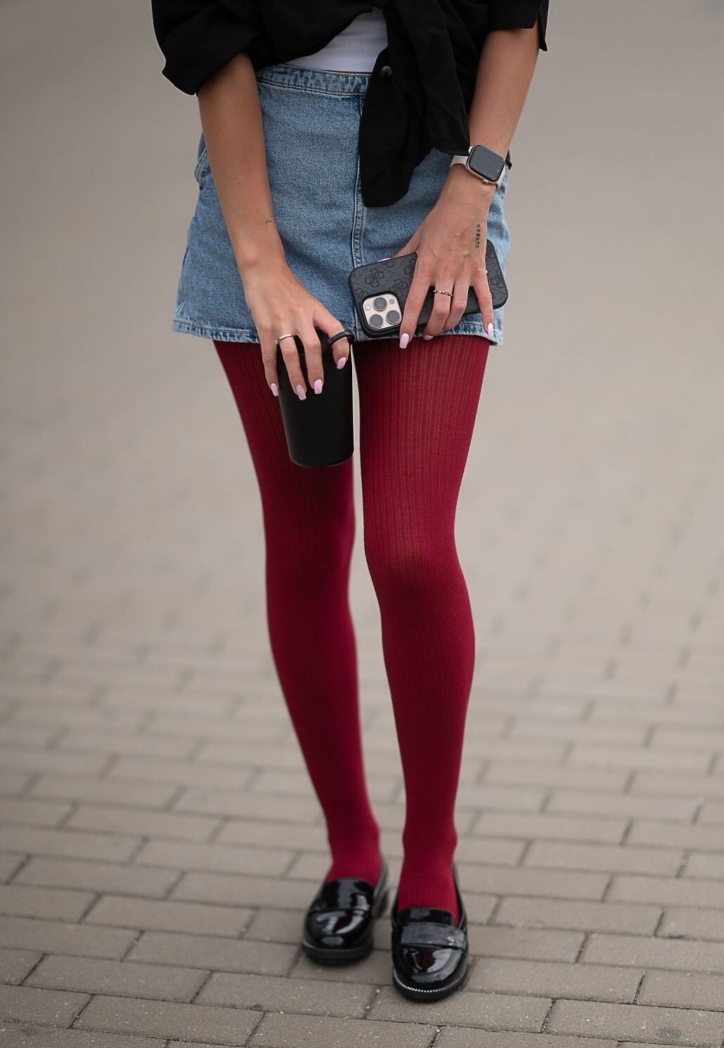 Teplé bavlnené pančuchy Knittex 12115 Agata Plus Veľkosť: S, Barva: Vínová