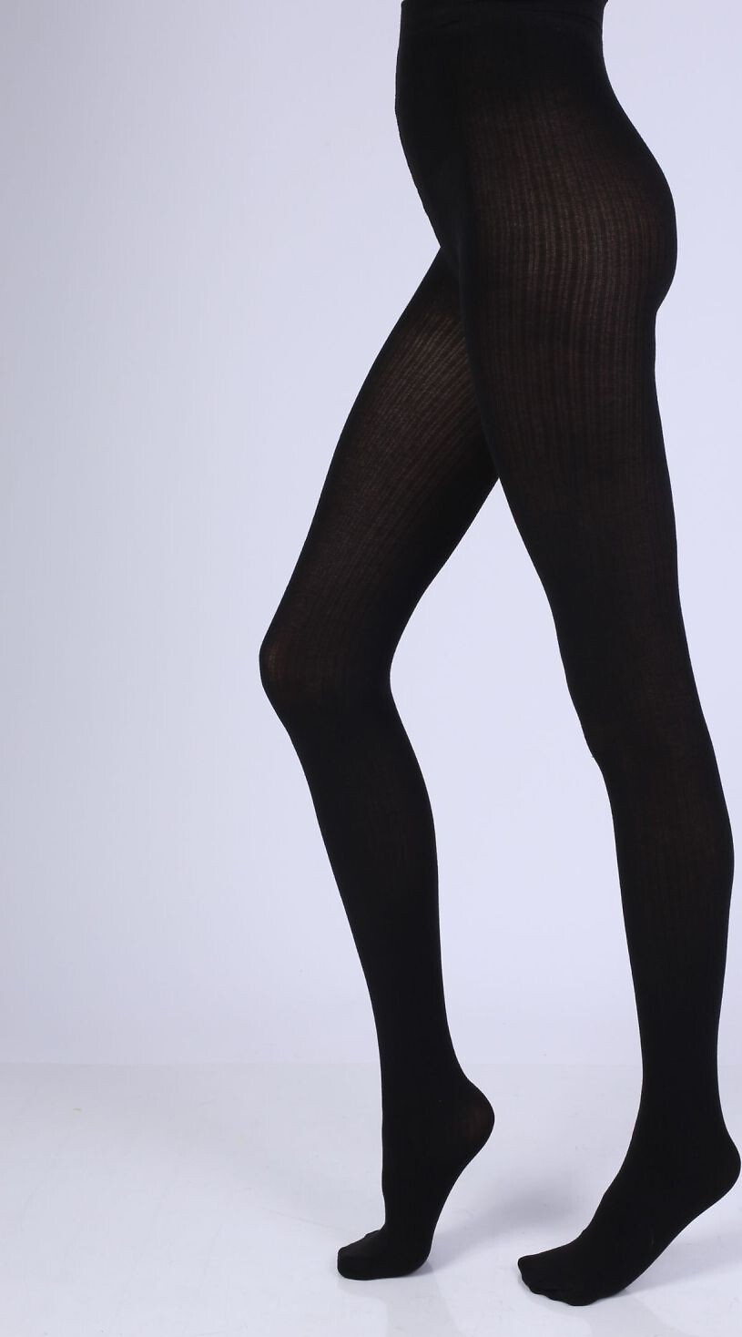 Teplé bavlnené pančuchy Knittex 12115 Agata Plus Veľkosť: S, Barva: čierna