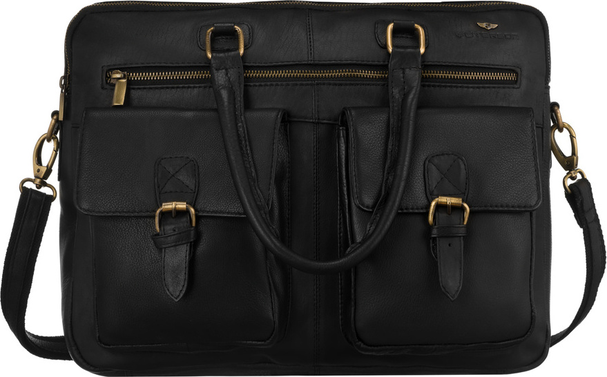 Peterson čierna pánska kožená taška [DH] PTN LAP-15602-NDM Veľkosť: ONE SIZE