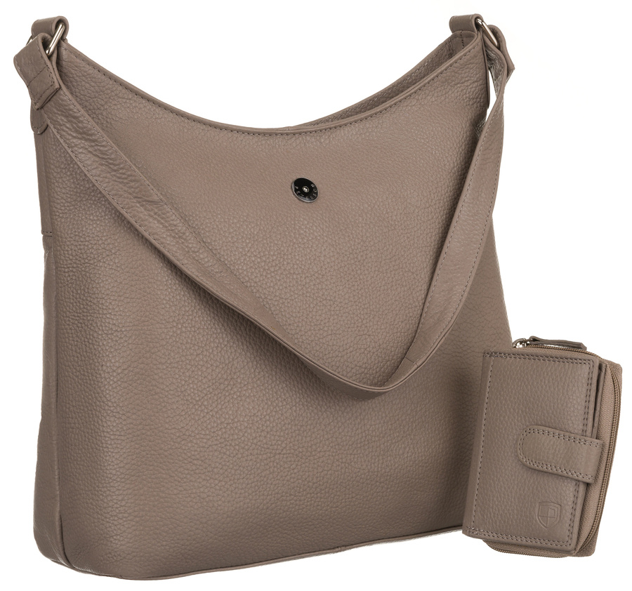 Peterson béžová kožená sada shopper kabelky a peňaženky [DH] PTN 6104-DS Veľkosť: ONE SIZE