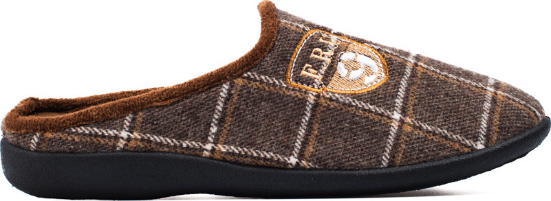 Pánske hnedé kárované šľapky FA-80BR Veľkosť: 41