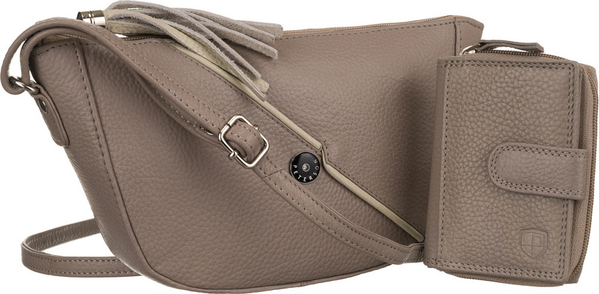 Peterson Béžová kožená crossbody kabelka s peňaženkou [DH] PTN CF3-DS Veľkosť: ONE SIZE