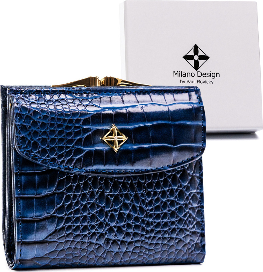 Milano Design Tmavomodrá malá peňaženka z eko kože T016 [DH] SF-1815-JM Veľkosť: ONE SIZE