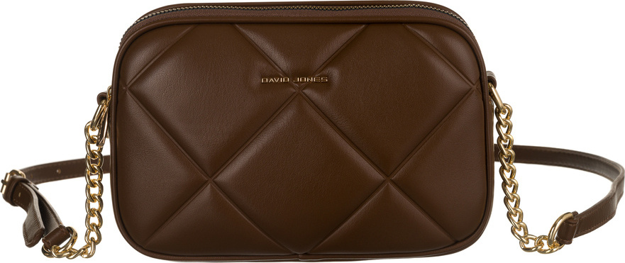 DAVID JONES HNEDÁ PREŠÍVANÁ CROSSBODY KABELKA [DH] 7020-2 Veľkosť: ONE SIZE