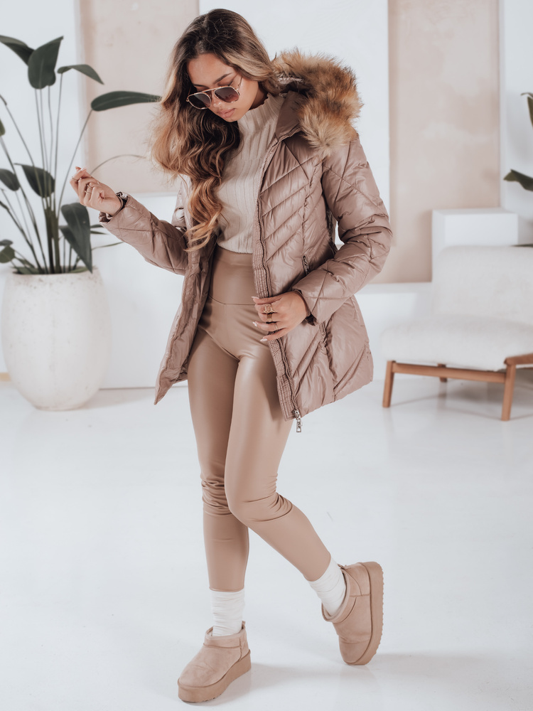 Béžová lesklá zimná bunda SOLARIS TY4010 Veľkosť: XL