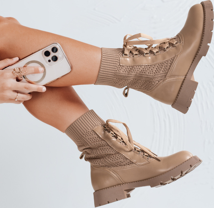 Béžové dámske workery HOLLYHOCK ZY0372 Veľkosť: 40