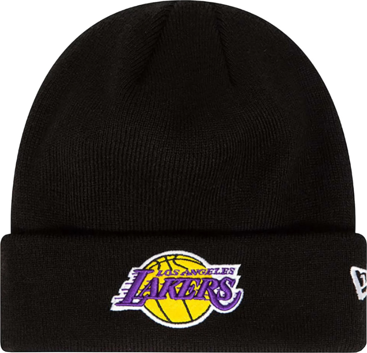 Čierna pánska čiapka New Era Essential Cuff Beanie Los Angeles Lakers Hat 60348856 Veľkosť: ONE SIZE