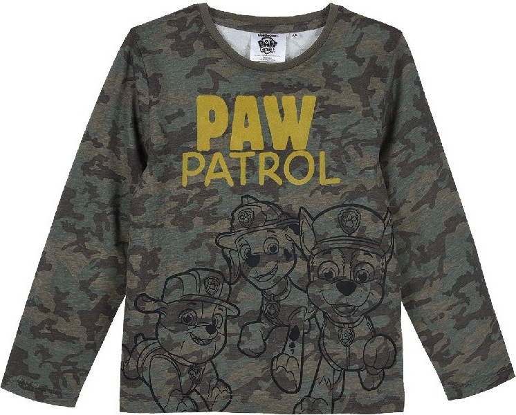 Maskáčové khaki dlhé chlapčenské tričko Veľkosť: 110