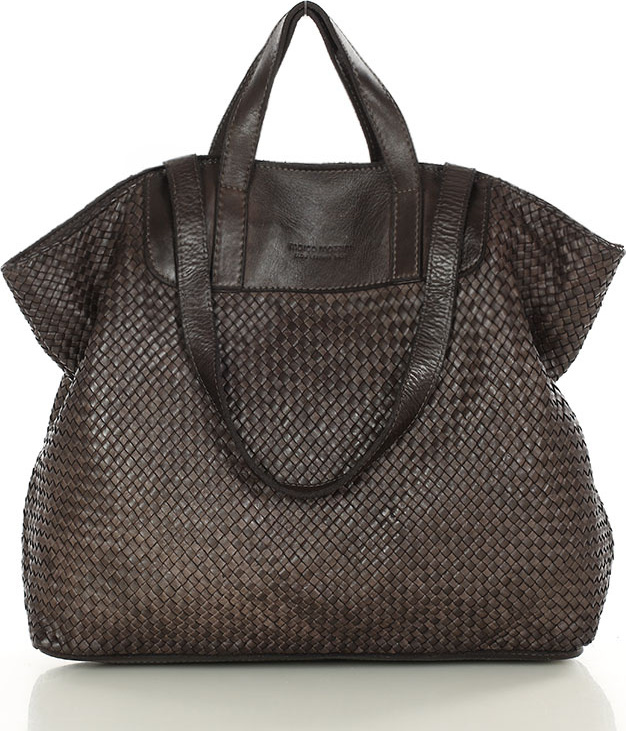MARCO MAZZINI tmavohnedá pletená shopper bag (v186e) Veľkosť: ONE SIZE