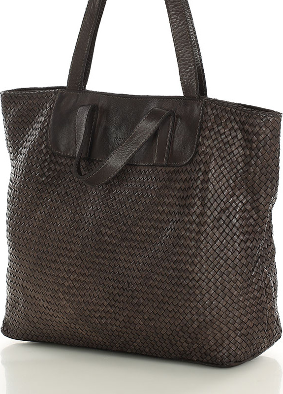 MARCO MAZZINI tmavohnedá pletená shopper bag (v186e) Veľkosť: ONE SIZE