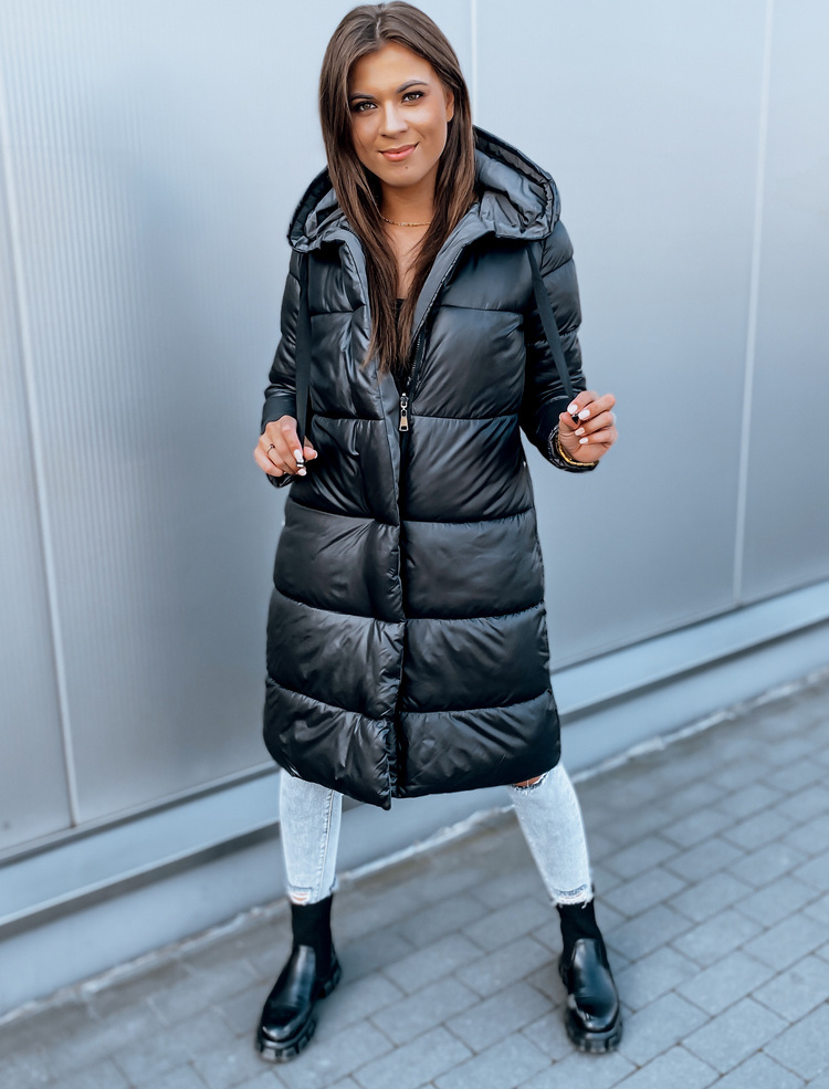 Čierno-sivý obojstranný prešívaný kabát KERMIT TY2864 Veľkosť: S