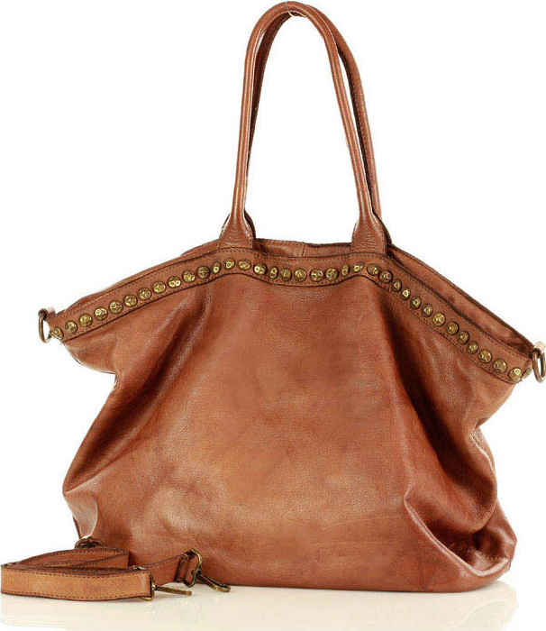 Marco Mazzini Camel dámska shopper kožená kabelka v95c Veľkosť: ONE SIZE