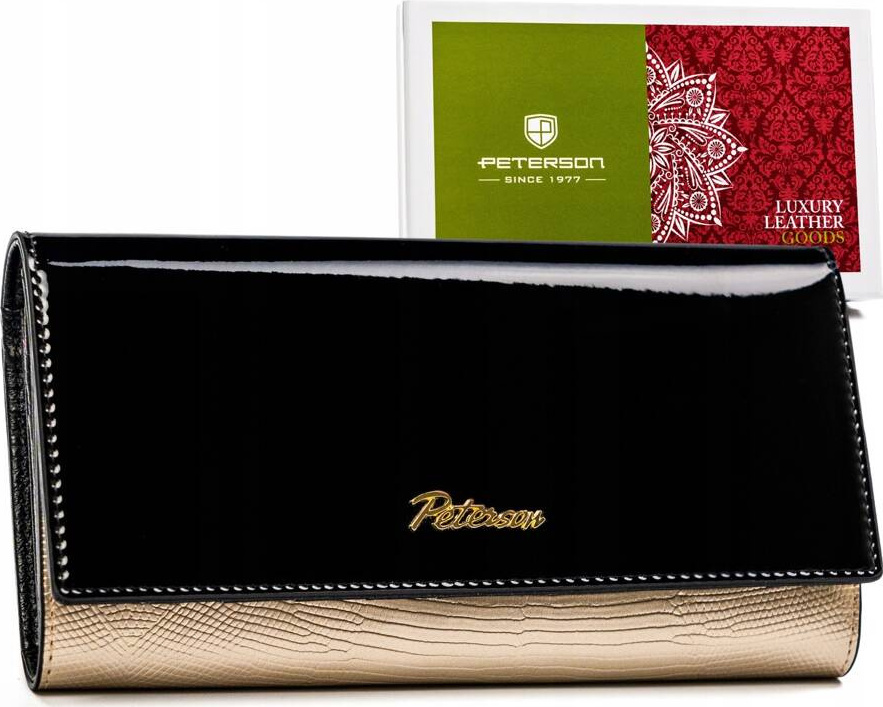 Peterson čierno-zlatá veľká peňaženka Y563 [DH] PTN LJ-490 Veľkosť: ONE SIZE