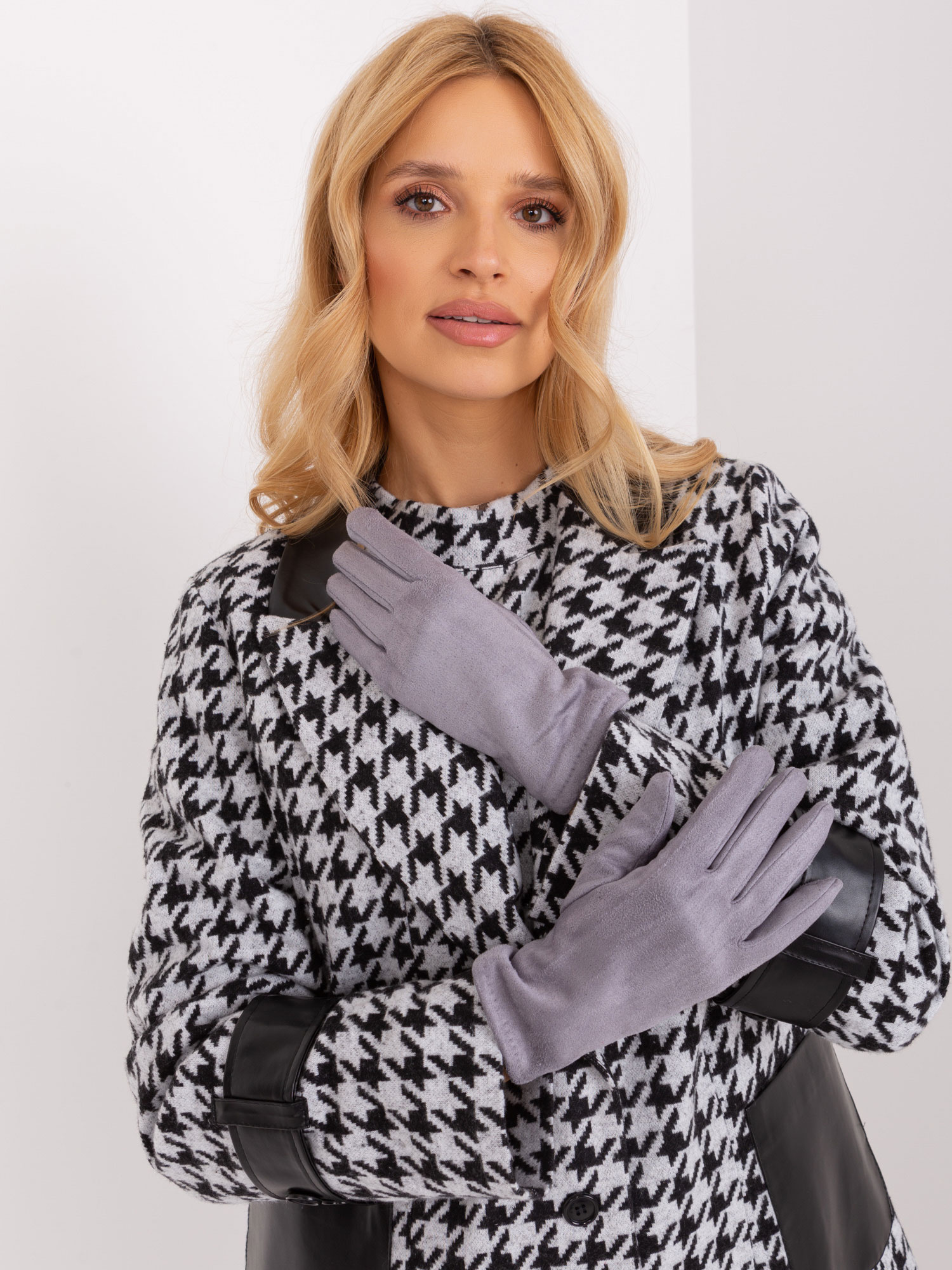 Sivé zateplené rukavice AT-RK-2370.99-grey Veľkosť: L/XL