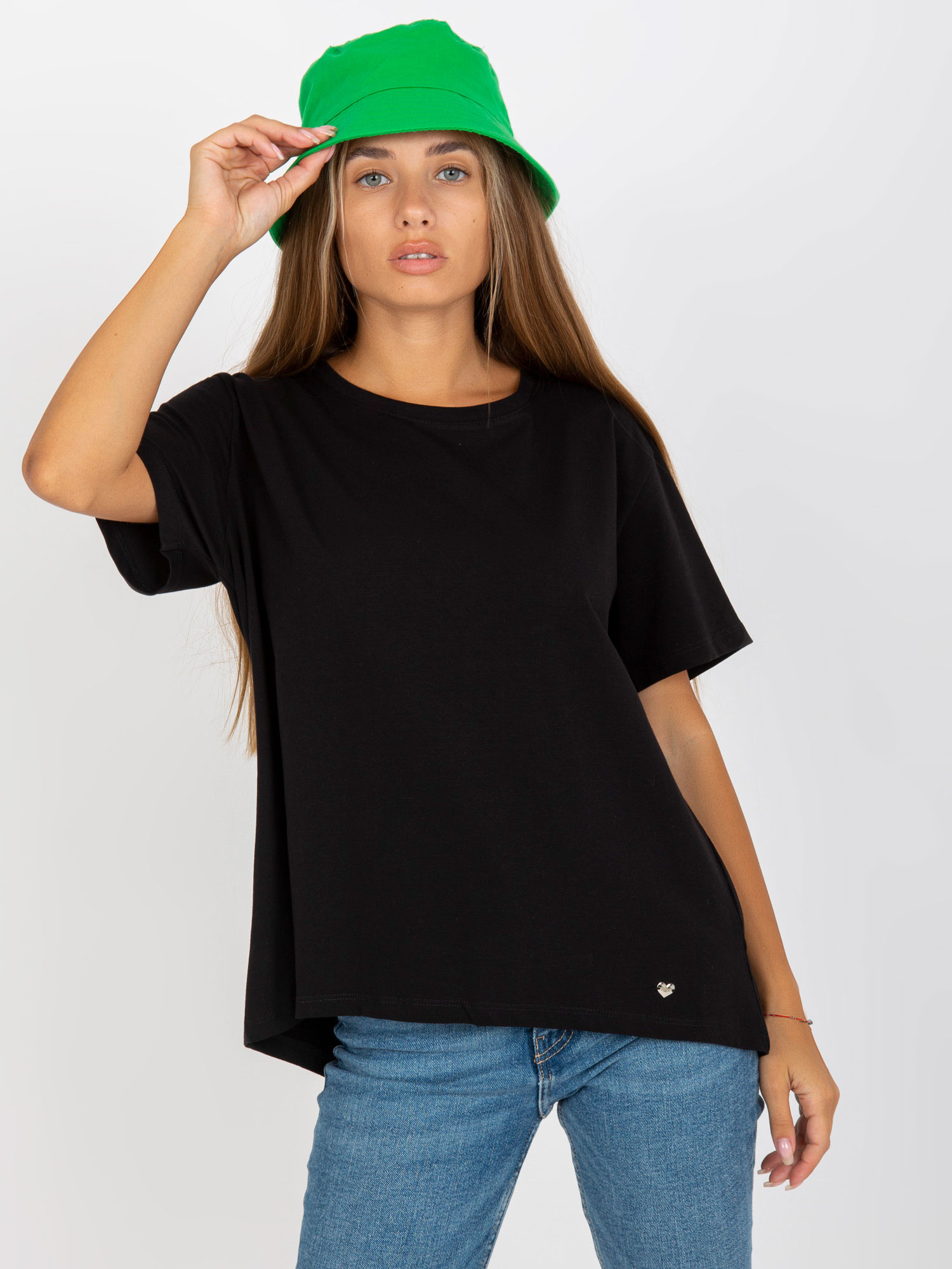 Čierne basic tričko -RV-TS-8047.57P-black Veľkosť: S/M